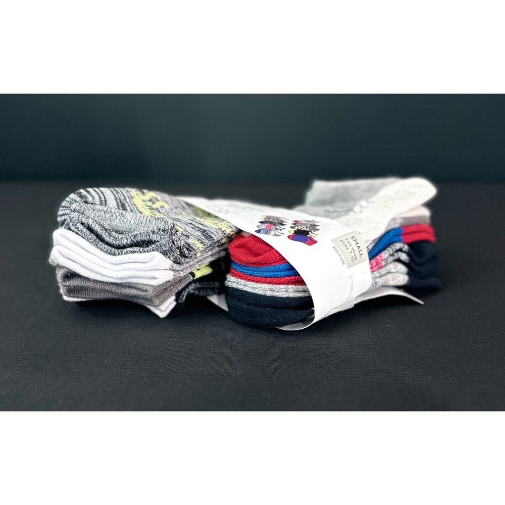 Members Mark Kids No Show Socks 10-Pack Toe Seam Non Slip Multi Color Kids 7-10 - Picture 4 of 6